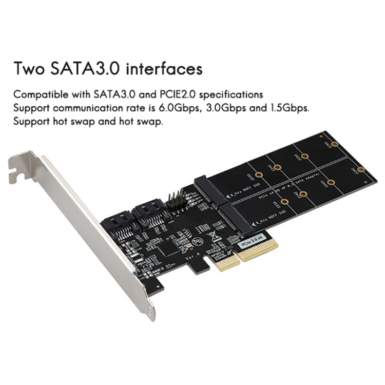 SATA3.0 PCIE3.0 to 2-port M.2 (B-KEY) Adapter Card