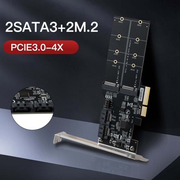 SATA3.0 PCIE3.0 to 2-port M.2 (B-KEY) Adapter Card