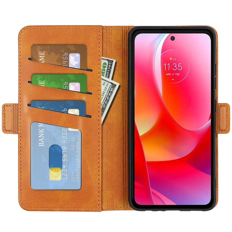 For Motorola Moto G Power 2022 Dual-side Magnetic Buckle Horizontal Flip Leather Case with Holder & Card Slots & Wallet