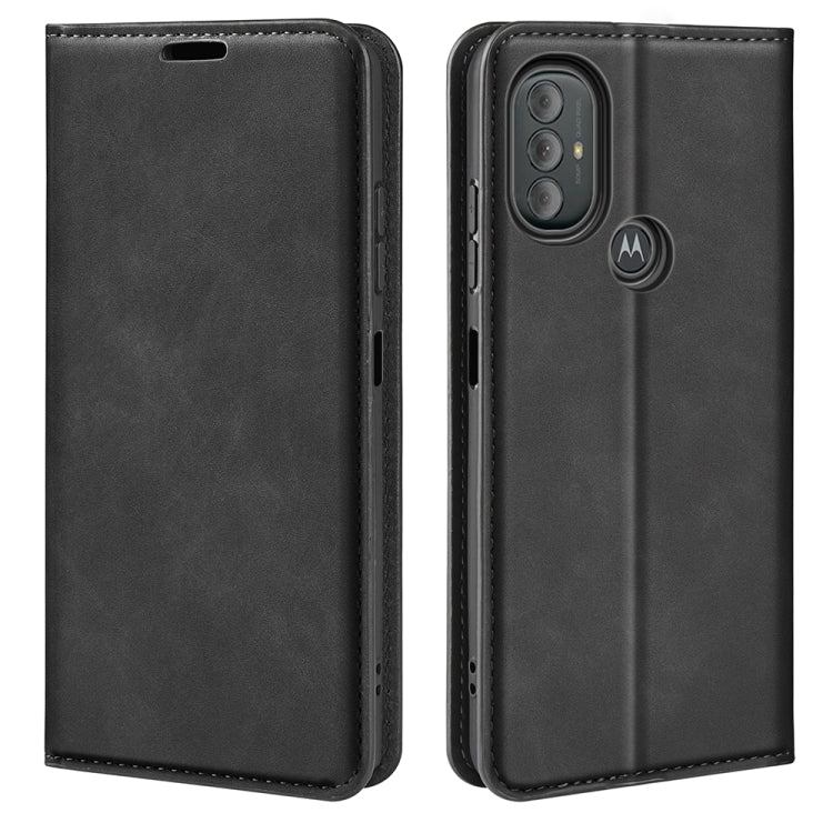 For Motorola Moto G Power 2022 Retro-skin Magnetic Suction Phone Leather Case with Holder & Card Slots & Wallet