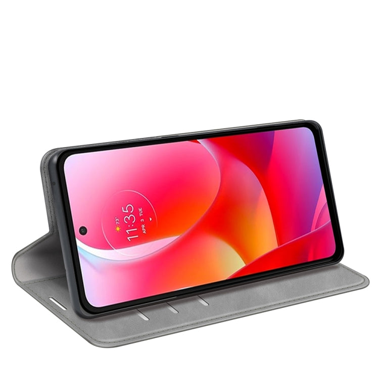 For Motorola Moto G Power 2022 Retro-skin Magnetic Suction Phone Leather Case with Holder & Card Slots & Wallet