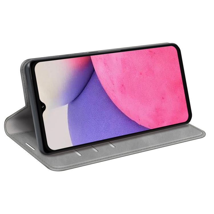 For Samsung Galaxy A33 5G Retro-skin Magnetic Leather Case with Holder & Card Slots & Wallet