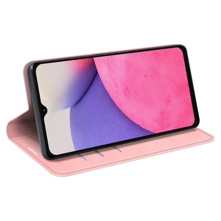 For Samsung Galaxy A33 5G Retro-skin Magnetic Leather Case with Holder & Card Slots & Wallet