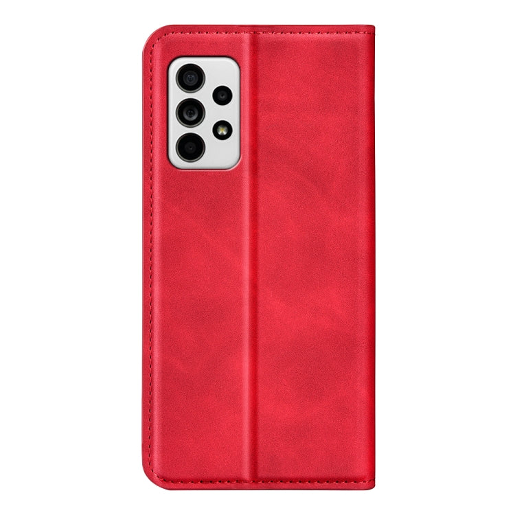 For Samsung Galaxy A33 5G Retro-skin Magnetic Leather Case with Holder & Card Slots & Wallet