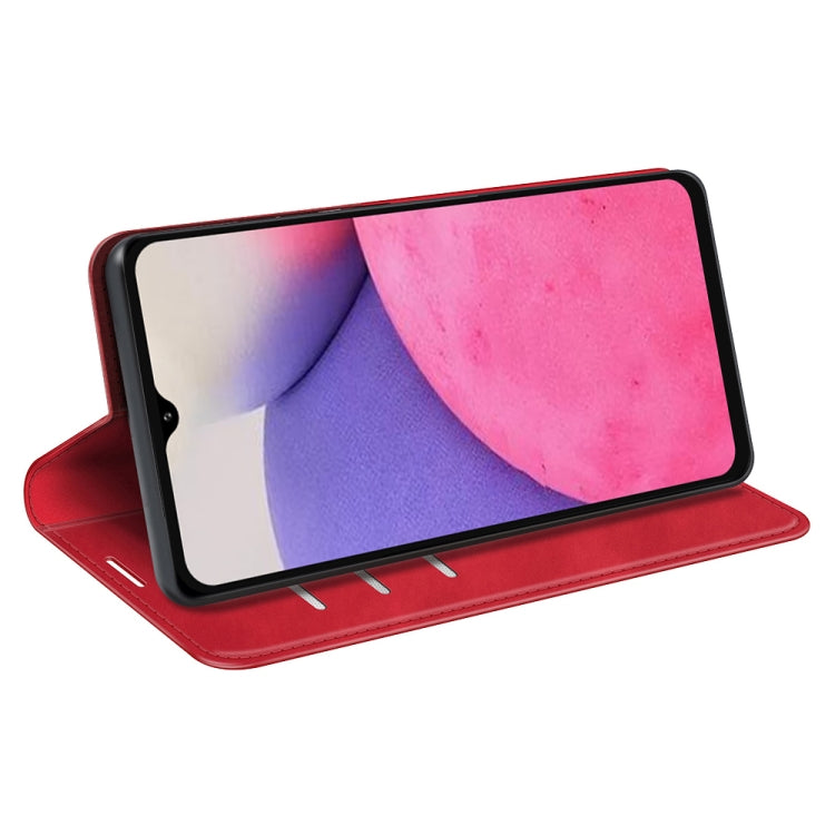 For Samsung Galaxy A33 5G Retro-skin Magnetic Leather Case with Holder & Card Slots & Wallet