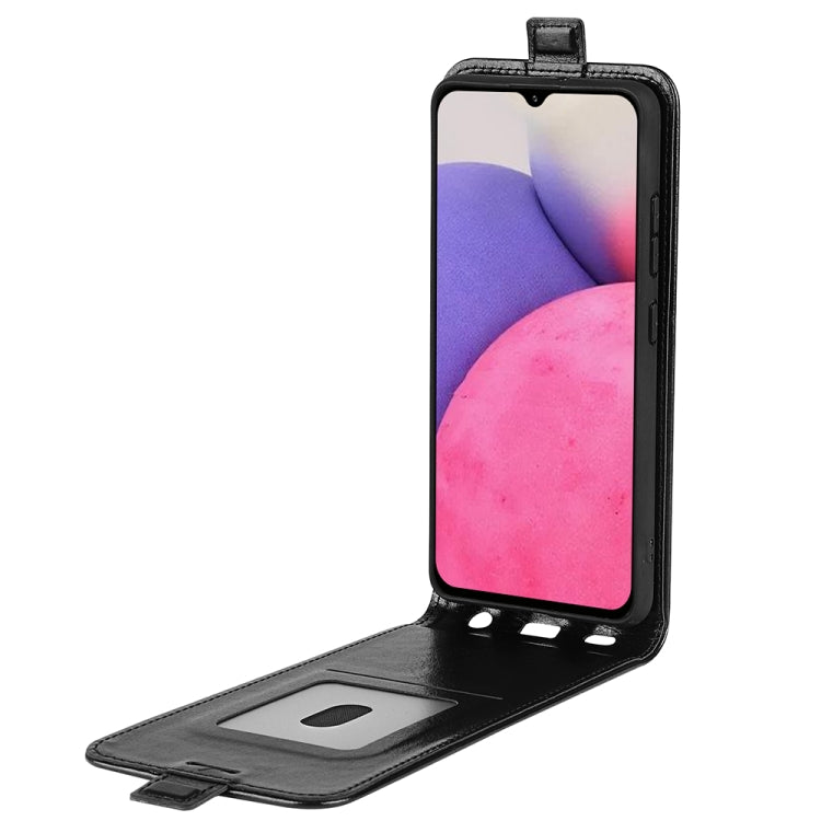 For Samsung Galaxy A33 5G R64 Texture Vertical Flip Leather Case with Card Slots & Photo Frame