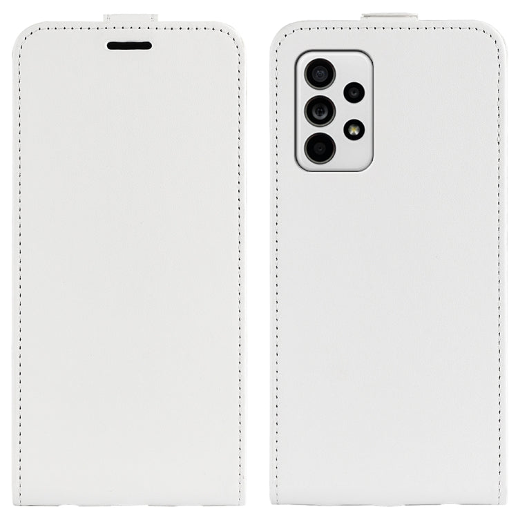 For Samsung Galaxy A33 5G R64 Texture Vertical Flip Leather Case with Card Slots & Photo Frame