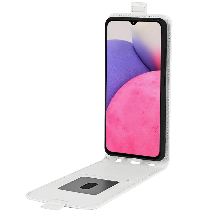 For Samsung Galaxy A33 5G R64 Texture Vertical Flip Leather Case with Card Slots & Photo Frame