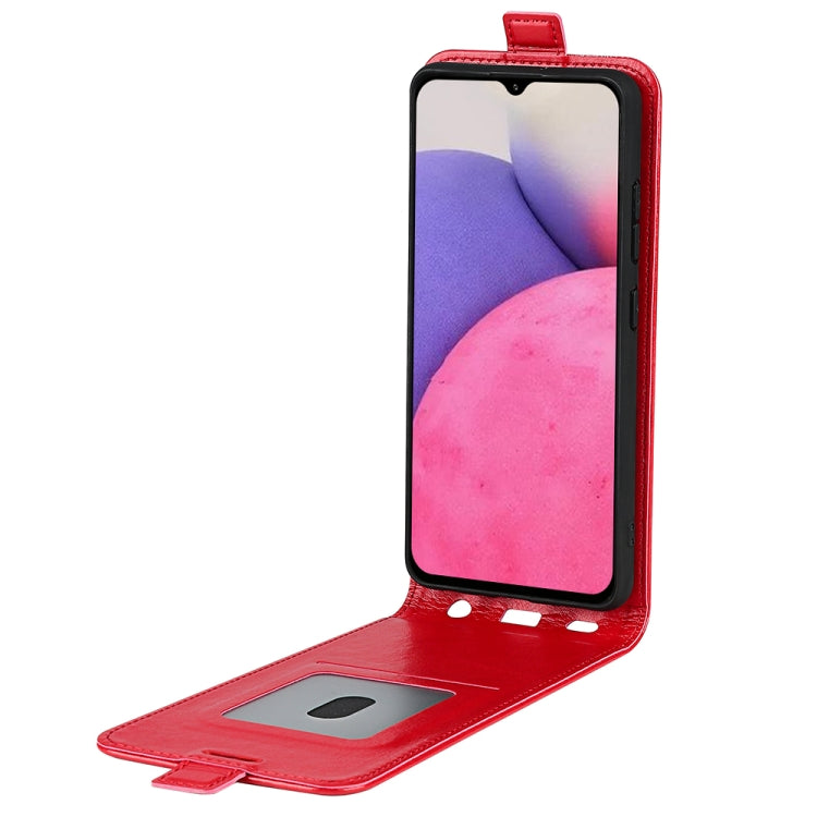 For Samsung Galaxy A33 5G R64 Texture Vertical Flip Leather Case with Card Slots & Photo Frame