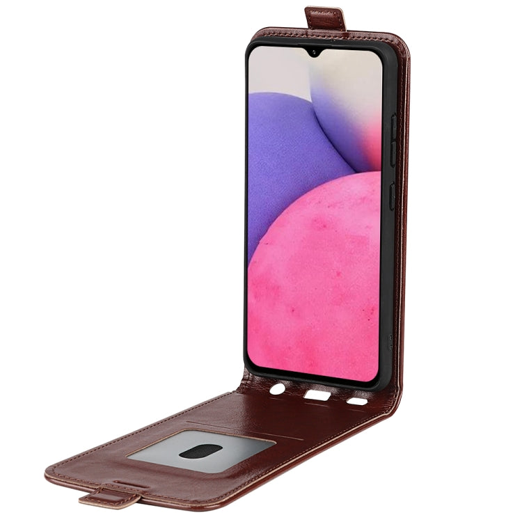 For Samsung Galaxy A33 5G R64 Texture Vertical Flip Leather Case with Card Slots & Photo Frame