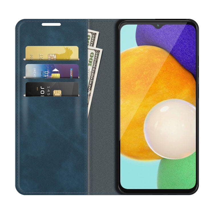 For Samsung Galaxy A13 5G Retro-skin Magnetic Leather Case with Holder & Card Slots & Wallet