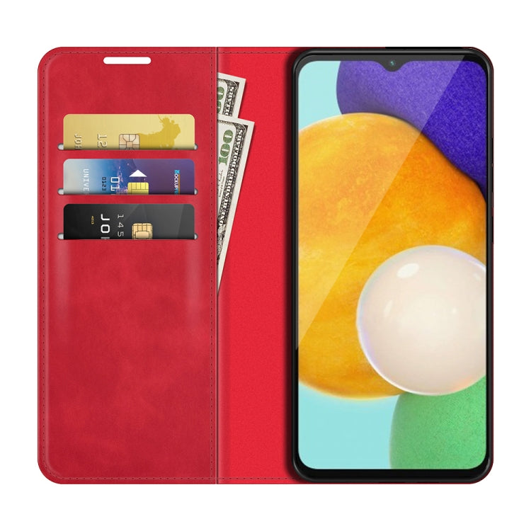For Samsung Galaxy A13 5G Retro-skin Magnetic Leather Case with Holder & Card Slots & Wallet
