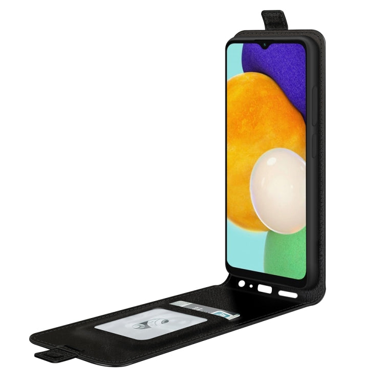 For Samsung Galaxy A13 5G R64 Texture Vertical Flip Leather Case with Card Slots & Photo Frame
