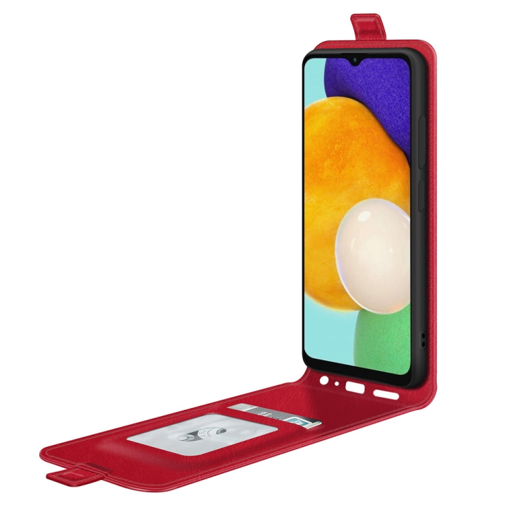 For Samsung Galaxy A13 5G R64 Texture Vertical Flip Leather Case with Card Slots & Photo Frame