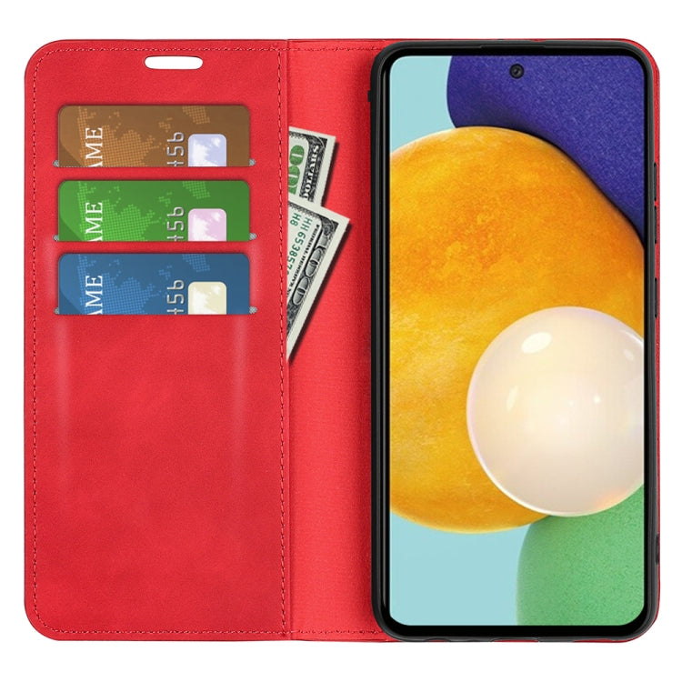 For Samsung Galaxy A13 4G Retro-skin Magnetic Leather Case with Holder & Card Slots & Wallet