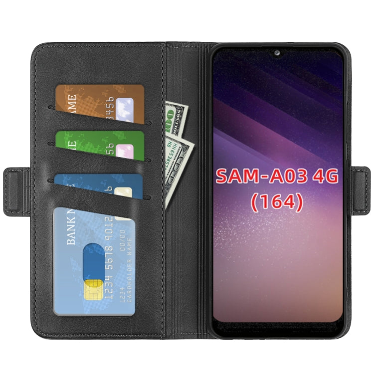 For Samsung Galaxy A03 164mm Dual-side Magnetic Buckle Horizontal Flip Leather Case with Holder & Card Slots & Wallet