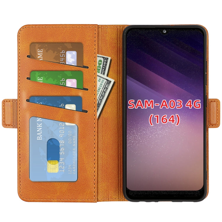 For Samsung Galaxy A03 164mm Dual-side Magnetic Buckle Horizontal Flip Leather Case with Holder & Card Slots & Wallet