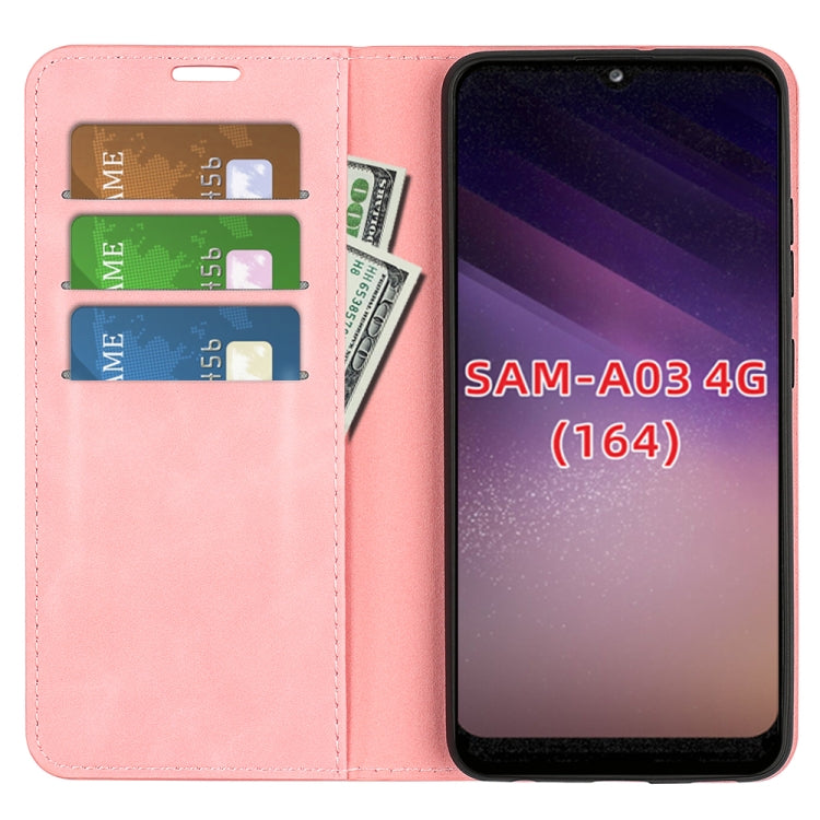 For Samsung Galaxy A03 164mm Retro-skin Magnetic Leather Case with Holder & Card Slots & Wallet