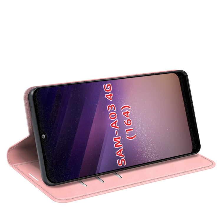For Samsung Galaxy A03 164mm Retro-skin Magnetic Leather Case with Holder & Card Slots & Wallet