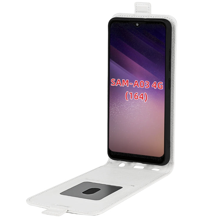 For Samsung Galaxy A03 164mm R64 Texture Vertical Flip Leather Case with Card Slots & Photo Frame