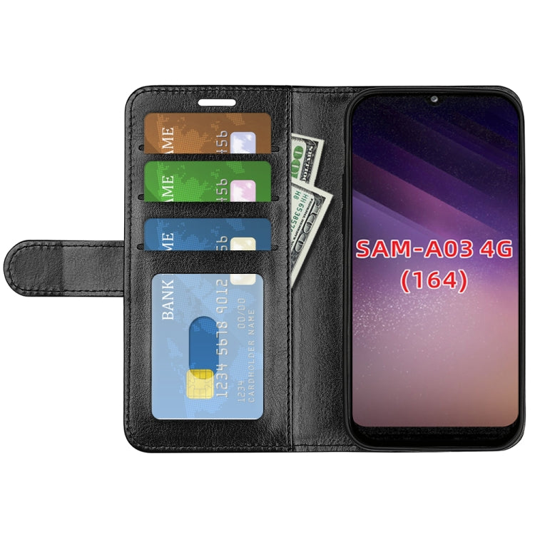 For Samsung Galaxy A03 164mm R64 Texture Horizontal Flip Leather Case with Holder & Card Slots & Wallet & Photo Frame