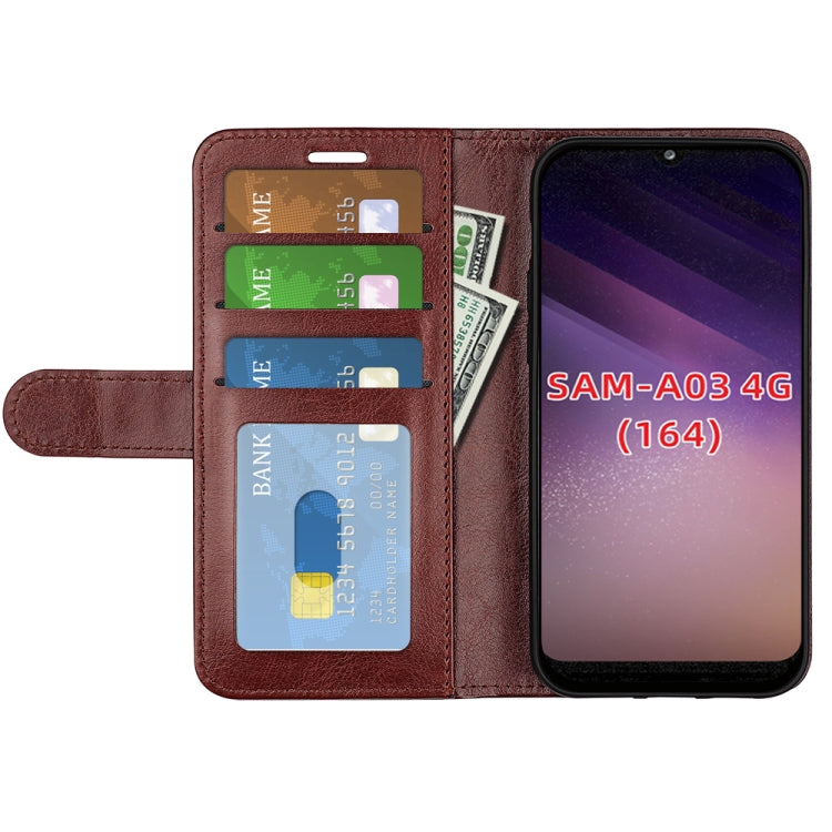 For Samsung Galaxy A03 164mm R64 Texture Horizontal Flip Leather Case with Holder & Card Slots & Wallet & Photo Frame