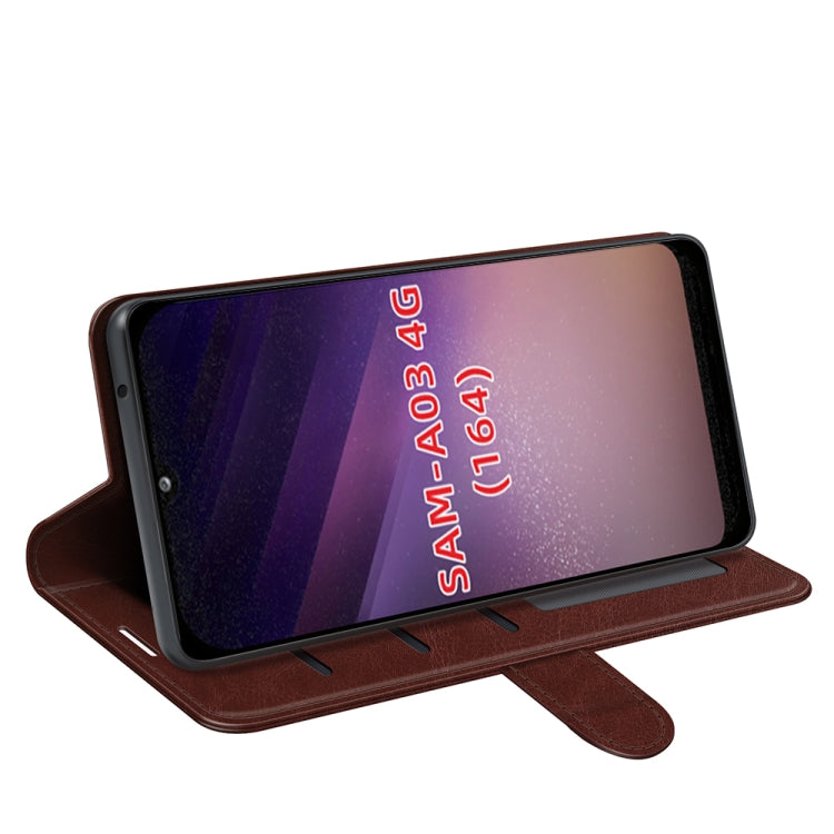 For Samsung Galaxy A03 164mm R64 Texture Horizontal Flip Leather Case with Holder & Card Slots & Wallet & Photo Frame