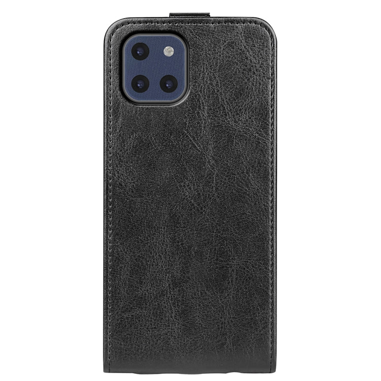 For Samsung Galaxy A03 166mm R64 Texture Vertical Flip Leather Case with Card Slots & Photo Frame