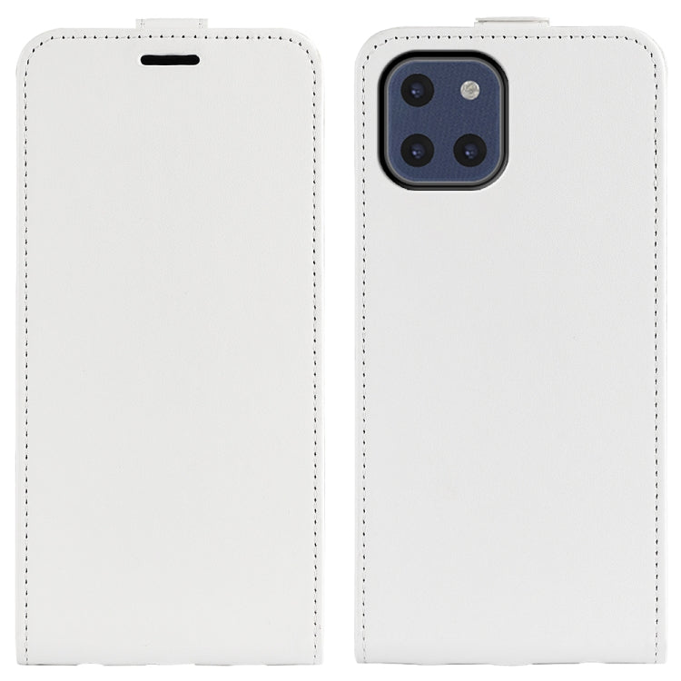 For Samsung Galaxy A03 166mm R64 Texture Vertical Flip Leather Case with Card Slots & Photo Frame