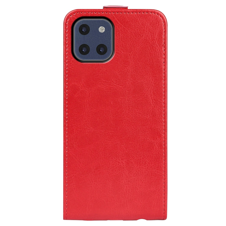 For Samsung Galaxy A03 166mm R64 Texture Vertical Flip Leather Case with Card Slots & Photo Frame
