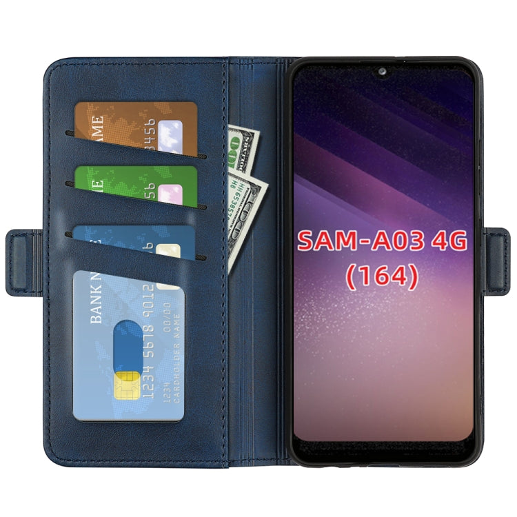 For Samsung Galaxy A03 166mm Dual-side Magnetic Buckle Horizontal Flip Leather Case with Holder & Card Slots & Wallet