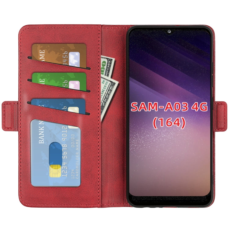For Samsung Galaxy A03 166mm Dual-side Magnetic Buckle Horizontal Flip Leather Case with Holder & Card Slots & Wallet