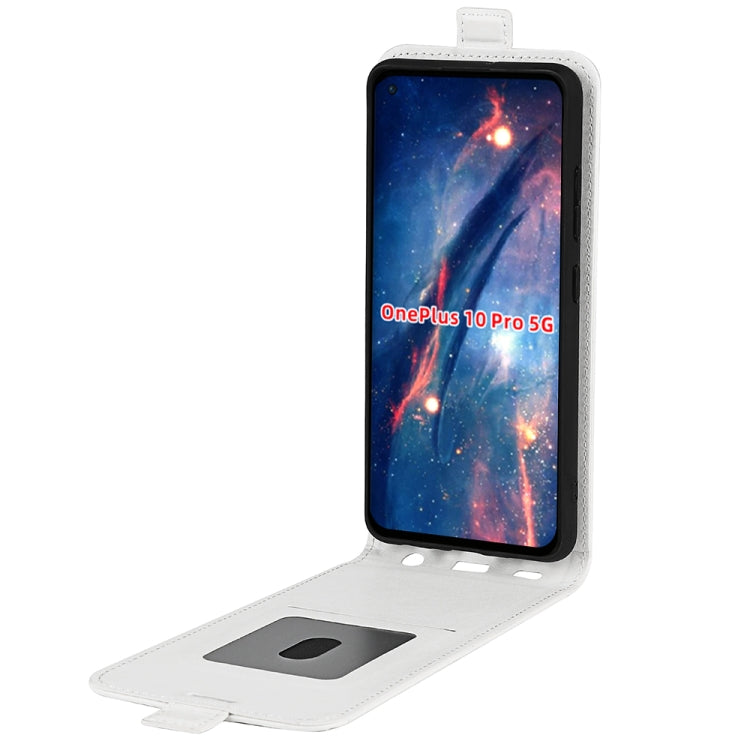 For OnePlus 10 Pro 5G  R64 Texture Single Vertical Flip Leather Phone Protective Case with Card Slots & Photo Frame