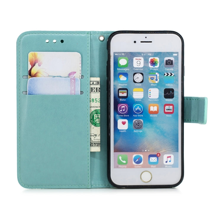 For iPhone 6 & 6s Diamond Encrusted Butterflies Love Flowers Pattern Horizontal Flip Leather Case with Holder & Card Slots & Wallet & Lanyard