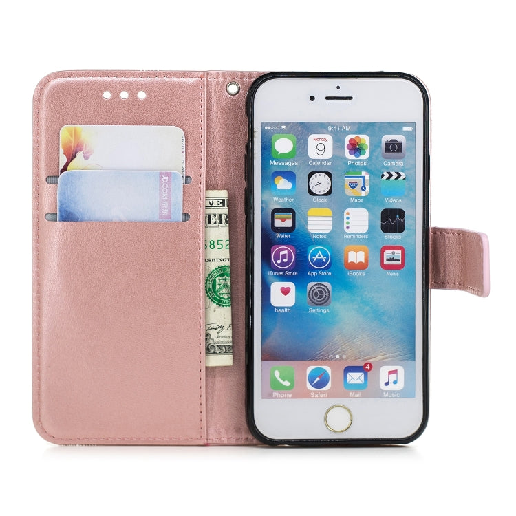 For iPhone 6 & 6s Diamond Encrusted Butterflies Love Flowers Pattern Horizontal Flip Leather Case with Holder & Card Slots & Wallet & Lanyard