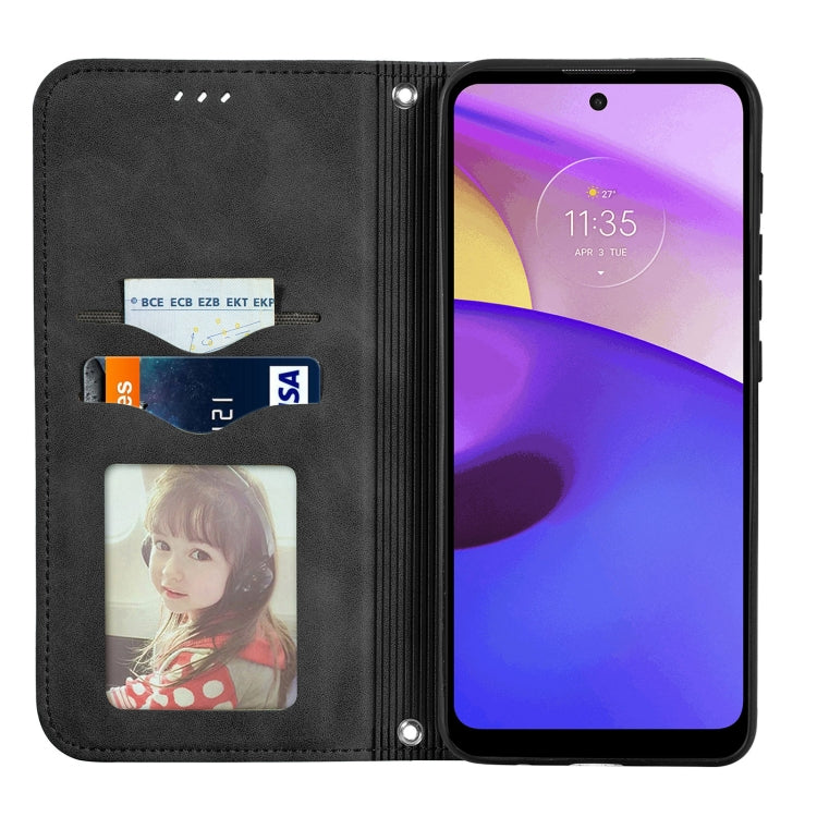 For Motorola Moto E40 Retro Skin Feel Magnetic Horizontal Flip Leather Case