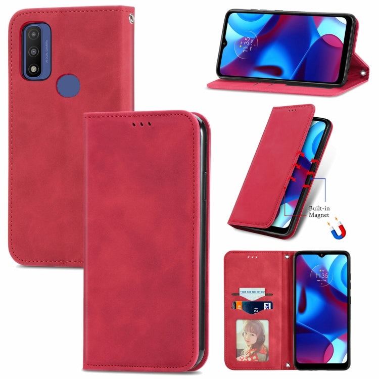 For Motorola Moto G Pure Retro Skin Feel Magnetic Horizontal Flip Leather Case