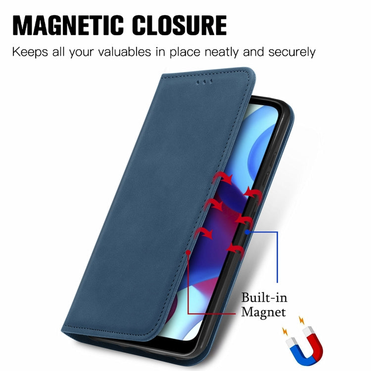 For Motorola Moto G Pure Retro Skin Feel Magnetic Horizontal Flip Leather Case