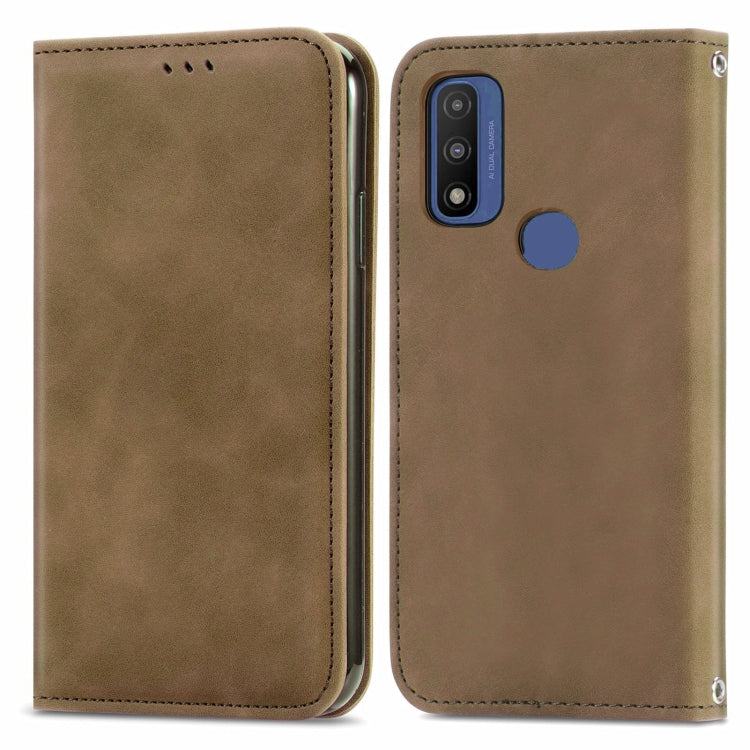 For Motorola Moto G Pure Retro Skin Feel Magnetic Horizontal Flip Leather Case