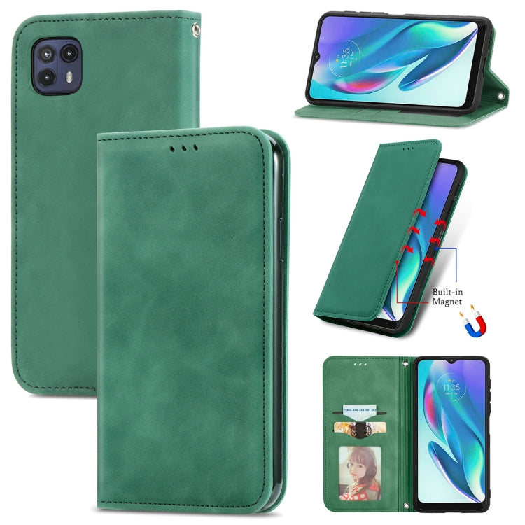 For Motorola Moto G50 5G Retro Skin Feel Magnetic Horizontal Flip Leather Case