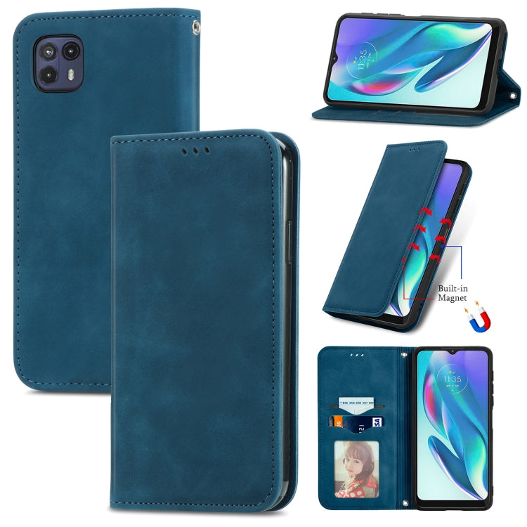 For Motorola Moto G50 5G Retro Skin Feel Magnetic Horizontal Flip Leather Case