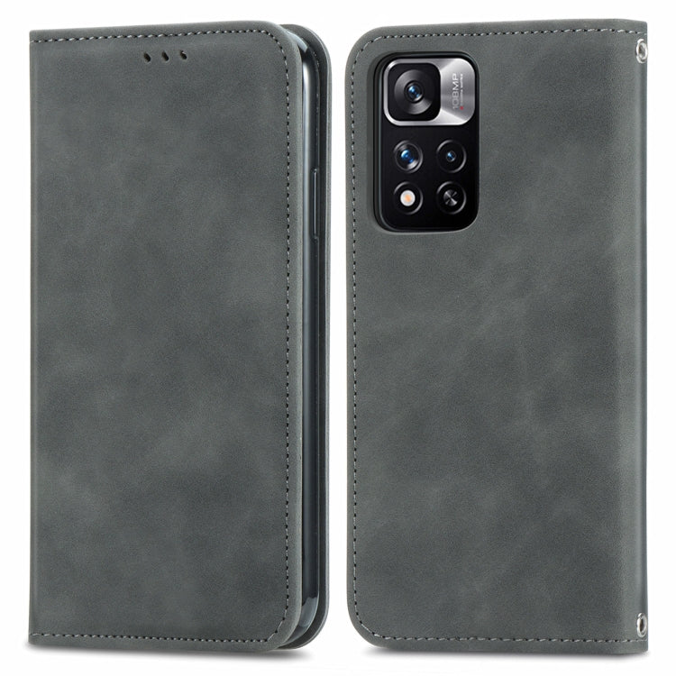 For Xiaomi Redmi Note 11 Pro China /11 Pro+ Retro Skin Feel Magnetic Horizontal Flip Leather Case