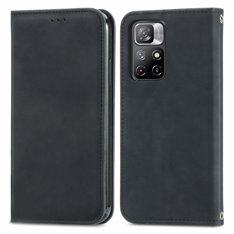 For Xiaomi Redmi Note 11 Retro Skin Feel Magnetic Horizontal Flip Leather Case