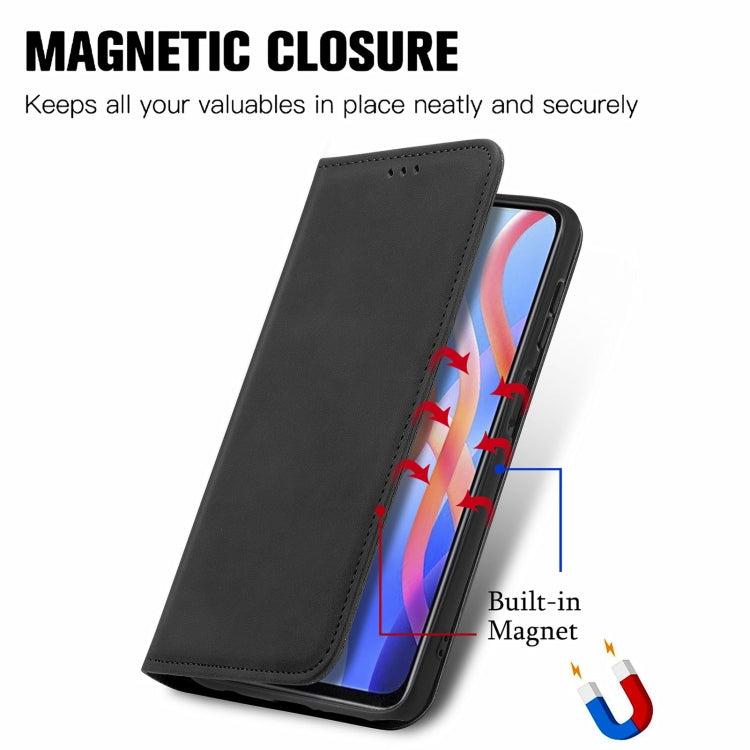 For Xiaomi Redmi Note 11 Retro Skin Feel Magnetic Horizontal Flip Leather Case