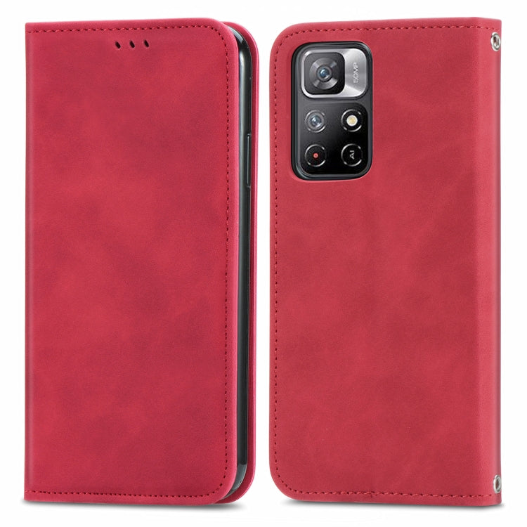 For Xiaomi Redmi Note 11 Retro Skin Feel Magnetic Horizontal Flip Leather Case