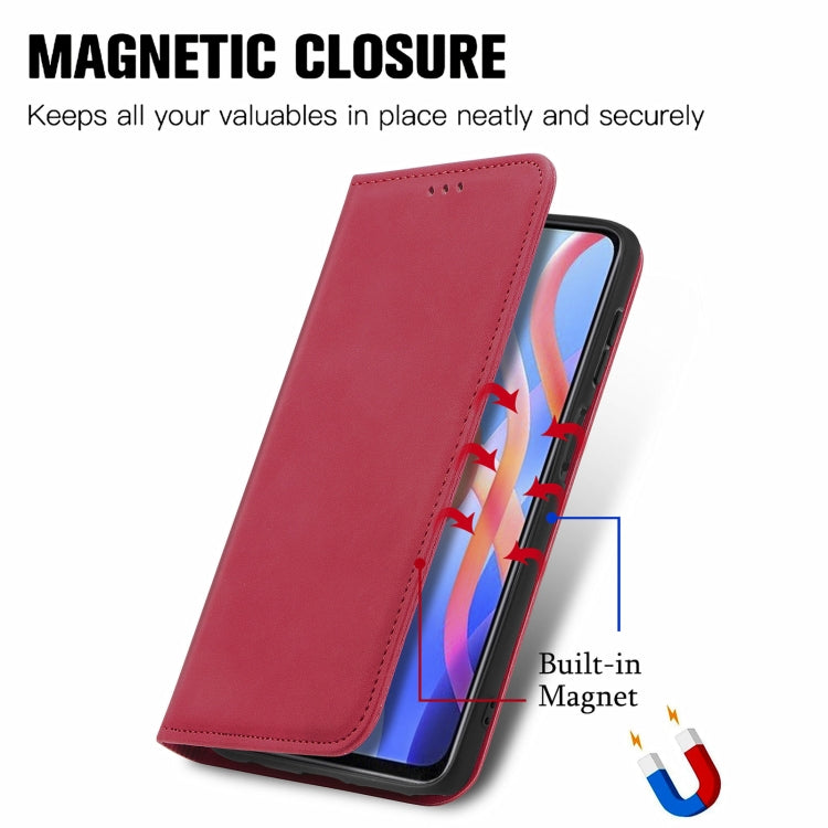 For Xiaomi Redmi Note 11 Retro Skin Feel Magnetic Horizontal Flip Leather Case