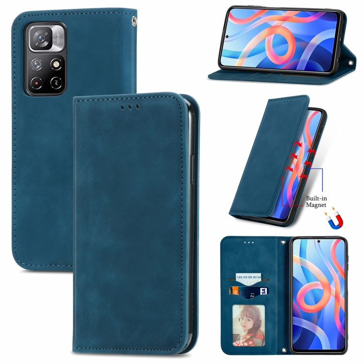 For Xiaomi Redmi Note 11 Retro Skin Feel Magnetic Horizontal Flip Leather Case
