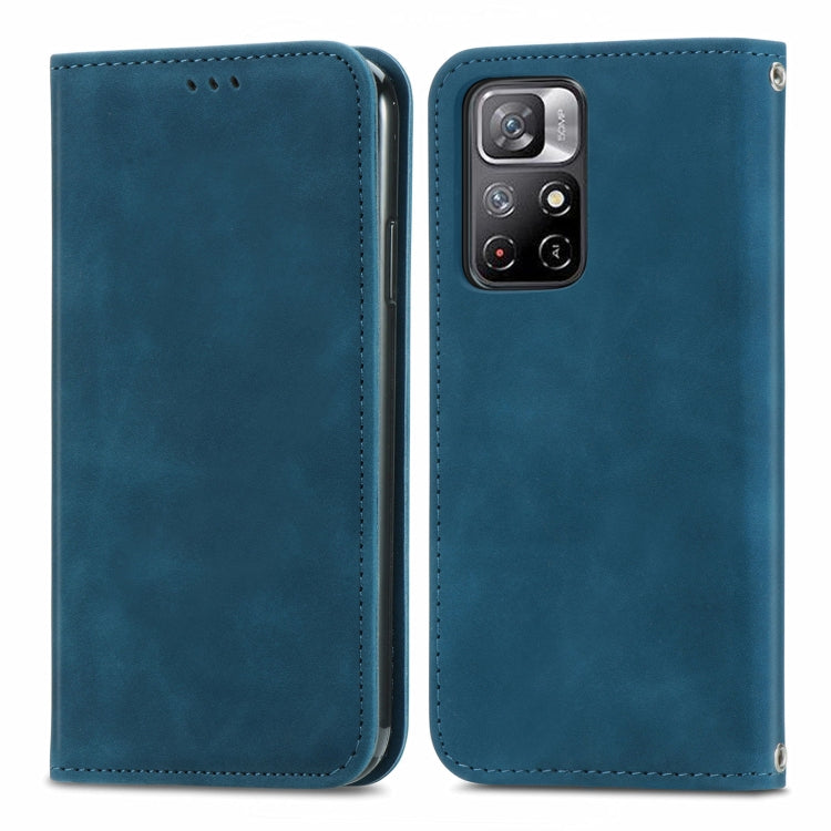 For Xiaomi Redmi Note 11 Retro Skin Feel Magnetic Horizontal Flip Leather Case