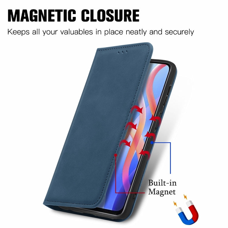 For Xiaomi Redmi Note 11 Retro Skin Feel Magnetic Horizontal Flip Leather Case