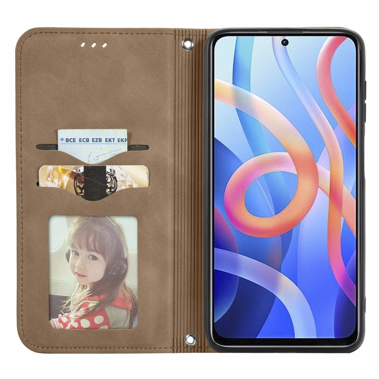 For Xiaomi Redmi Note 11 Retro Skin Feel Magnetic Horizontal Flip Leather Case